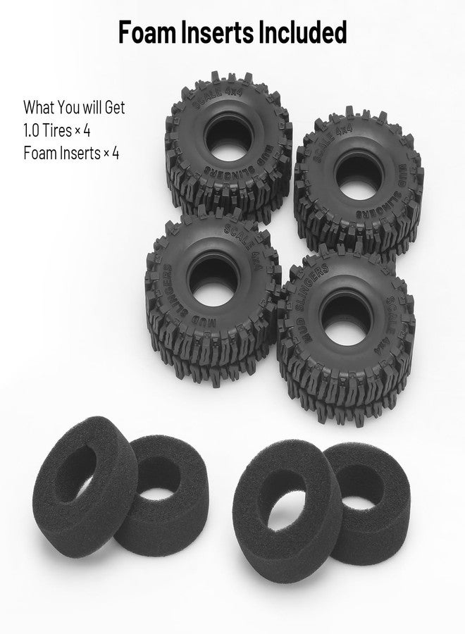 daitoku 1.0 RC Car Tires, daitoku 62 * 22mm 1.0 Mud Slingers RC Crawler Tires for 1/24 SCX24 1/18 TRX4M - Style A - Image 5